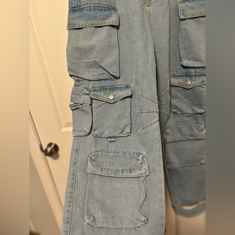 MICAS DENIM MID RISE POCKET STRAIGHT LEG CARGO JEANS NWT XXL - Picture 6 of 10